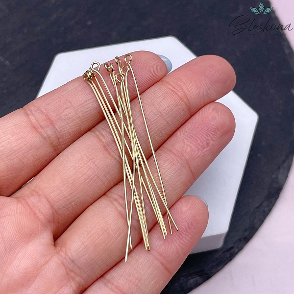 5,5 см*0,7 мм Цвет золото, Пины петелька жесткие уп. 10 шт. 
