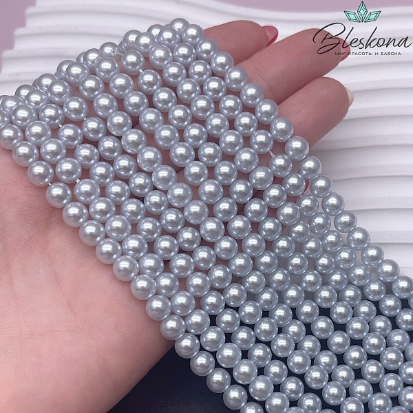 Жемчуг Майорка цвет бело-серый 6 мм