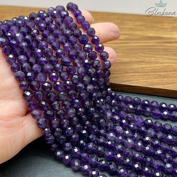 Аметист алмазная огранка 6 мм