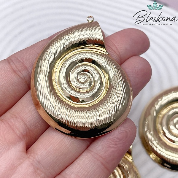 52*40 мм Цвет золото, Подвеска ракушка улитка