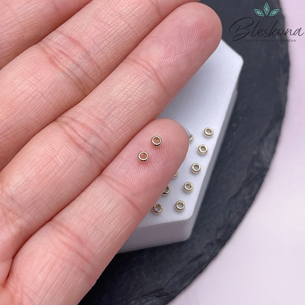 2,5 мм Цвет золото, Кримпы (зажимные бусины) уп. 10 шт. 