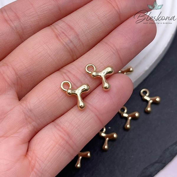 13 мм Цвет золото, Буква гладкая T 