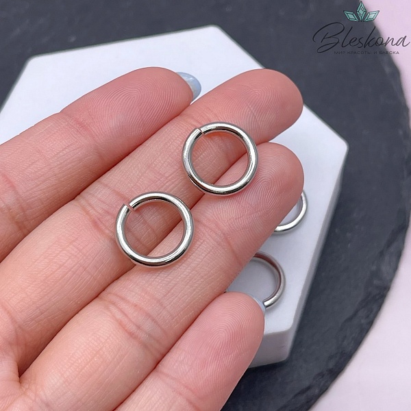 14*2 мм Цвет серебро, Колечки уп. 1 гр. 