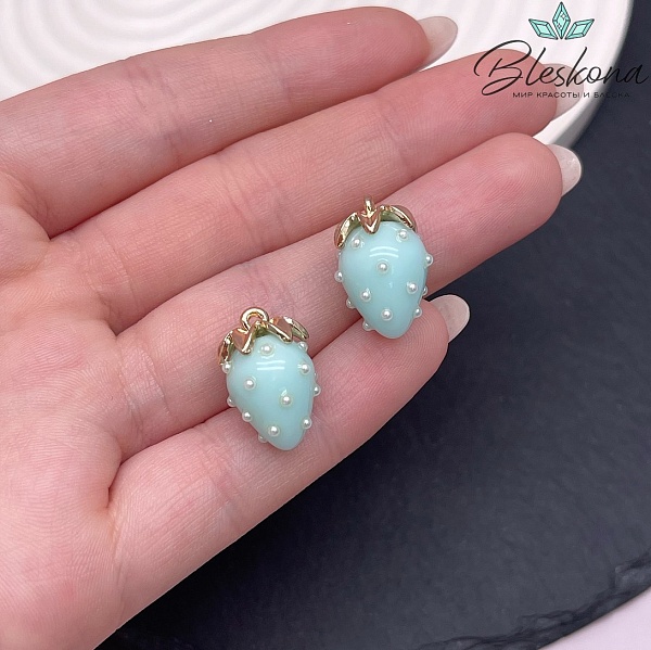 19*13 мм Цвет золото, Подвеска клубничка тиффани