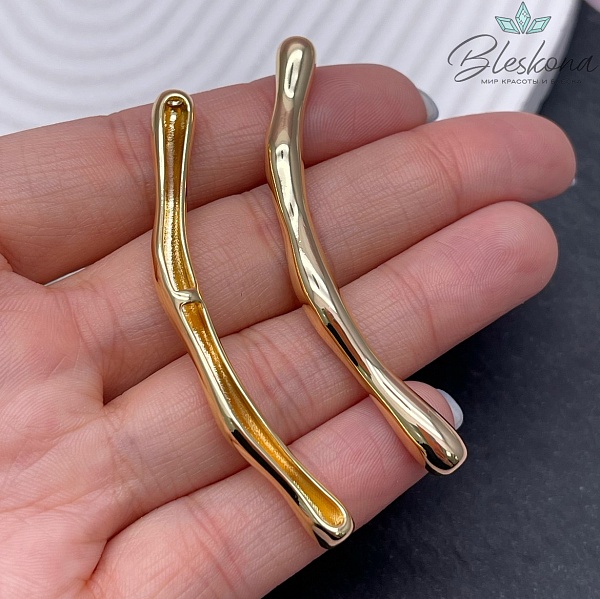 62,5*6 мм Цвет золото, Бусина с изгибом   