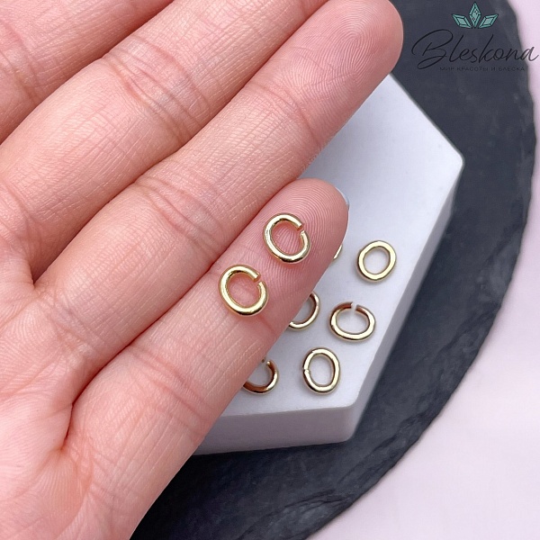 7*6*1,4 мм Цвет золото, Колечки овал уп. 1 гр. 