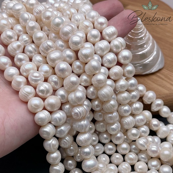 Жемчуг шар белый 9,5-10,5 мм 