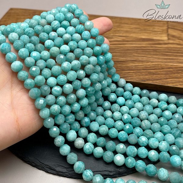 Амазонит алмазная огранка 8 мм