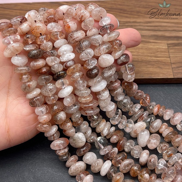 Кварц Рутиловый галтовка №5 (5-7)*(9-12)  мм