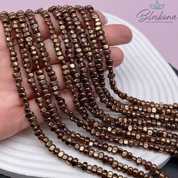 4,5-6мм Гематин сколы шлифованные, коричневый №1