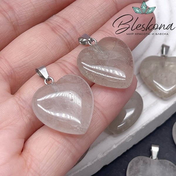 21*20 мм Цвет серебро, Подвеска Сердце Горный хрусталь №2