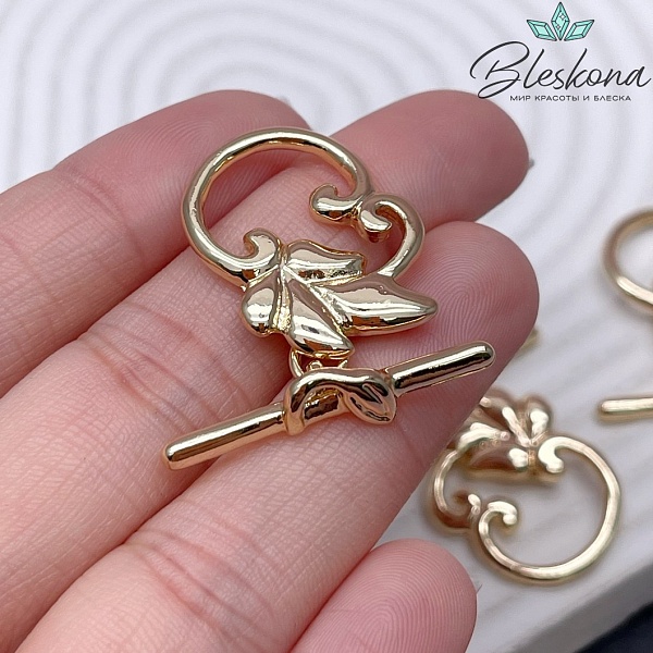 21*23 мм Цвет золото, Замок Тогл Лист 