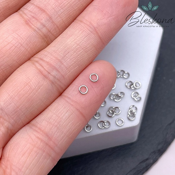 3*0,6 мм Цвет серебро, Колечки уп. 1 гр. 