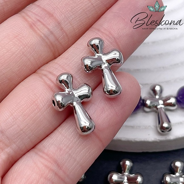 11,6*18 мм Цвет серебро, Бусина Крест 