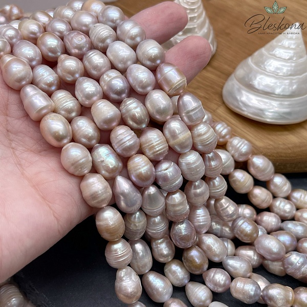 Жемчуг рис фиолетовый 9,5-10 мм 