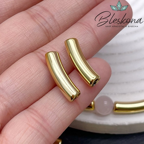 20*6 мм Цвет золото, Бусина трубочка