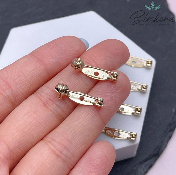 20*4,5 мм Цвет золото, Японская булавка для броши с фиксатором 