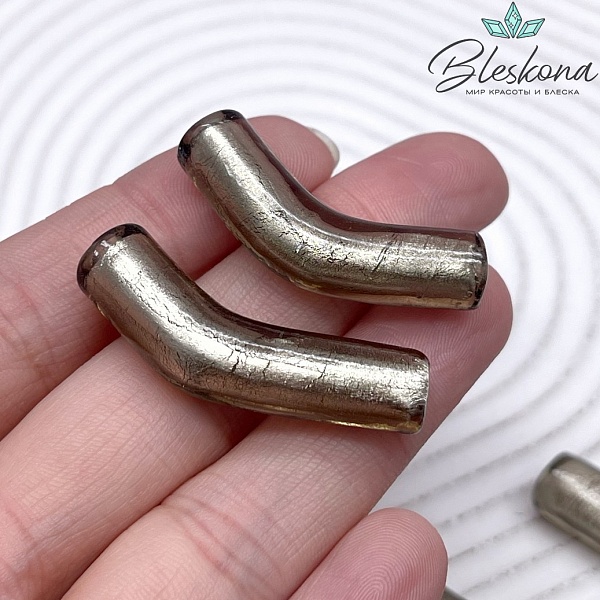 37-39 мм Бусина Трубочка бронзовая
