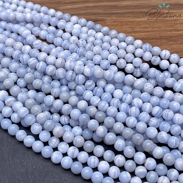 Агат голубой (Сапфирин) 6 мм №1
