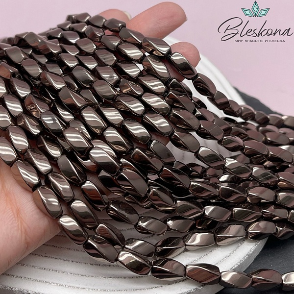 12*6 мм Гематин крученный, цвет коричневый №1 (шоколадный)