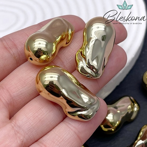 30*15,5 мм Цвет золото, Бусина фриформ