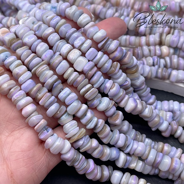 Перламутр фиолетовый галтовка фриформ (3-5)*8  мм