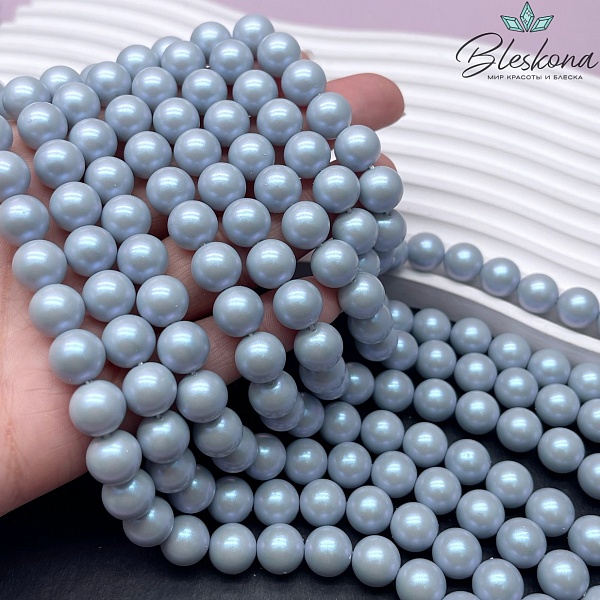 Жемчуг Майорка цвет фиолетово-голубой перламутр 10 мм