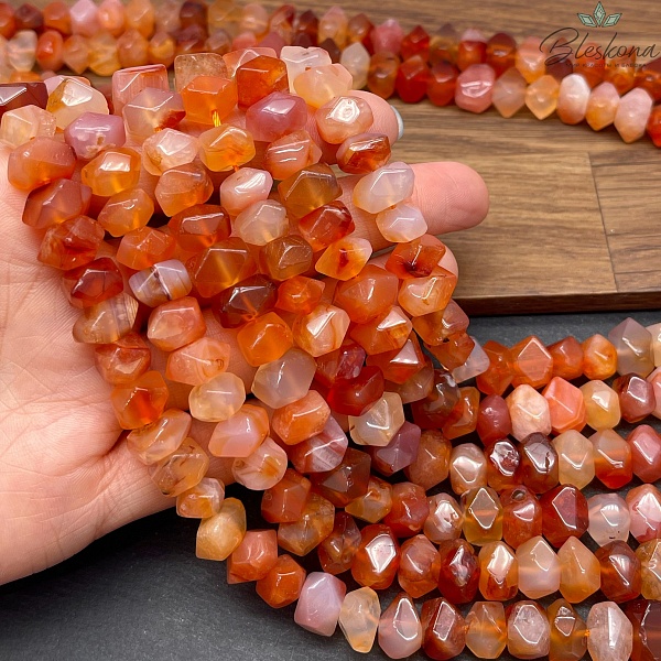 Агат Ботсвана оранжевый фриформ огранка (9-10)*(9-11) мм