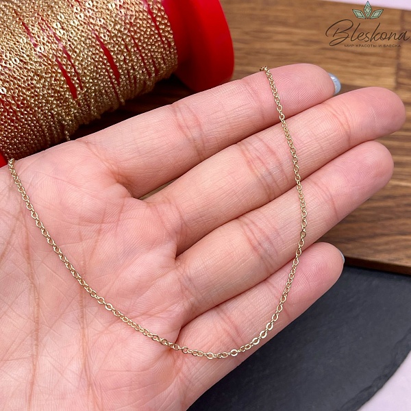 Цепь №3-1 Цвет золото 2*1,6 мм 