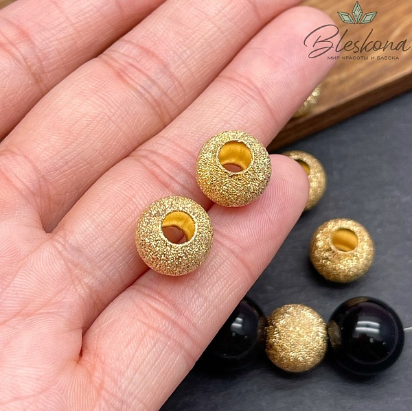 12 мм Цвет золото, Бусина фактурная 
