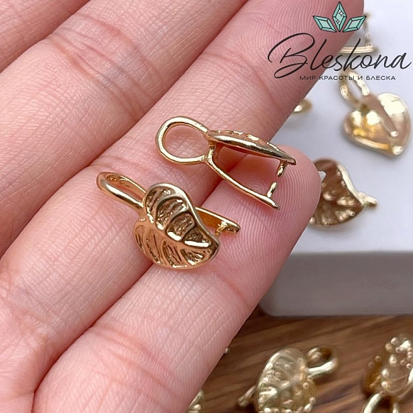 19*11 мм Цвет золото, Бейл Зажимной лист монстеры