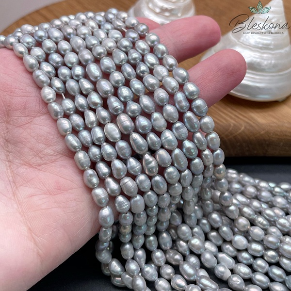 Жемчуг рис серый 4,5-5 мм
