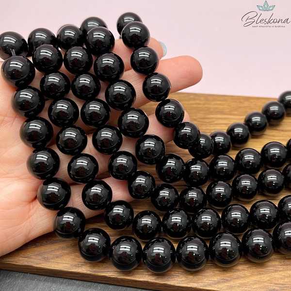 Черный Раухтопаз (Морион) 12 мм 