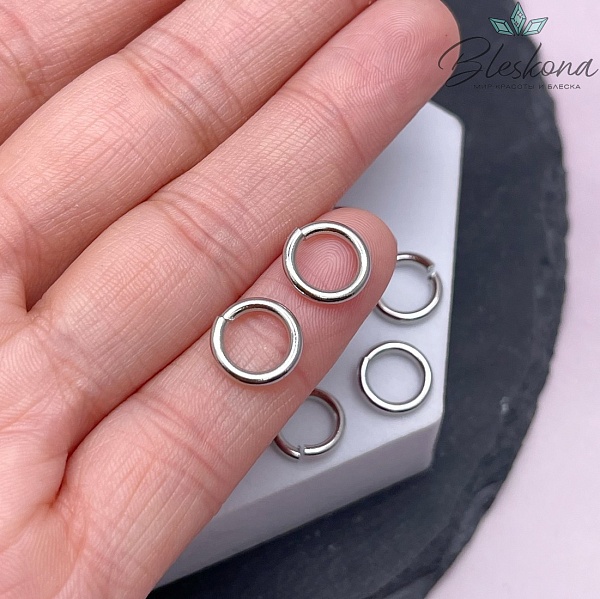 10*1,6 мм Цвет серебро, Колечки уп. 1 гр.