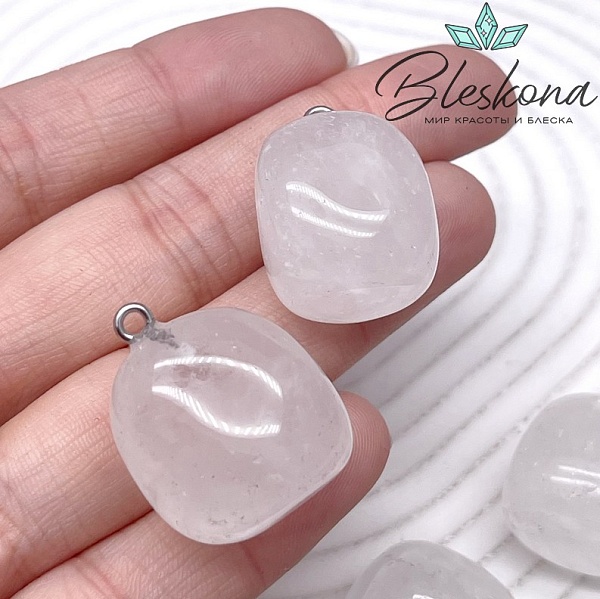 (23-26)*(16-21) мм Цвет серебро, Подвеска Горный хрусталь фриформ 