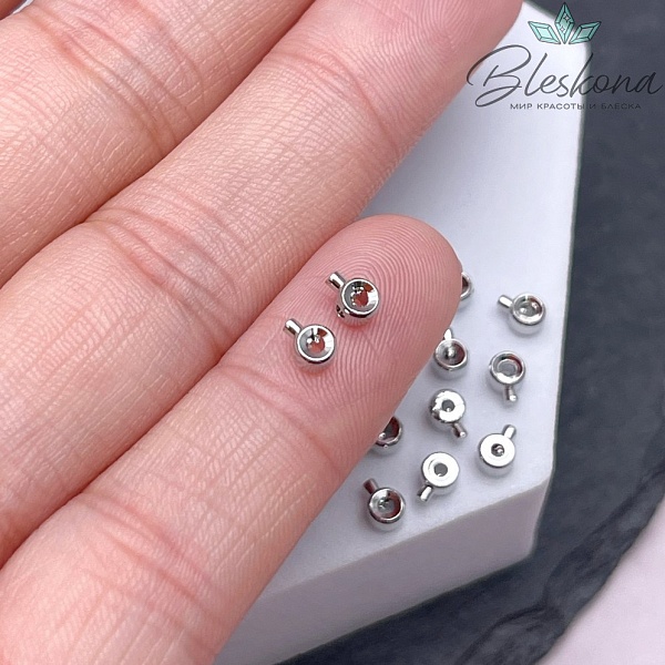 3 мм Цвет серебро, Кримпы One Touch Люкс уп.10 шт.