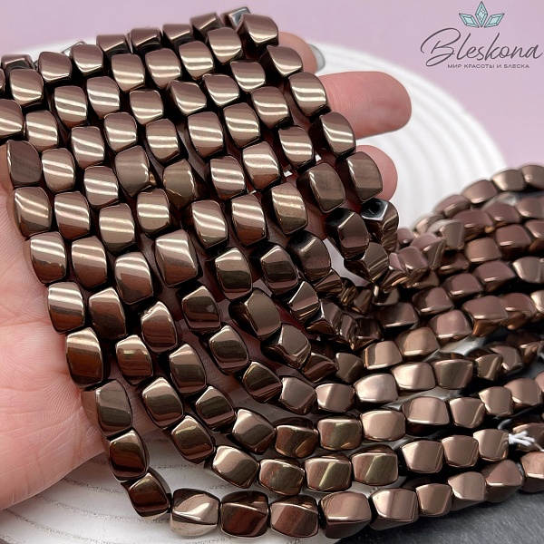 10*7 мм, Гематин крученный, цвет коричневый  (шоколадный)