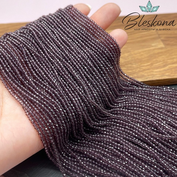 2 мм Бусины стекло фиолетовое алмазная огранка