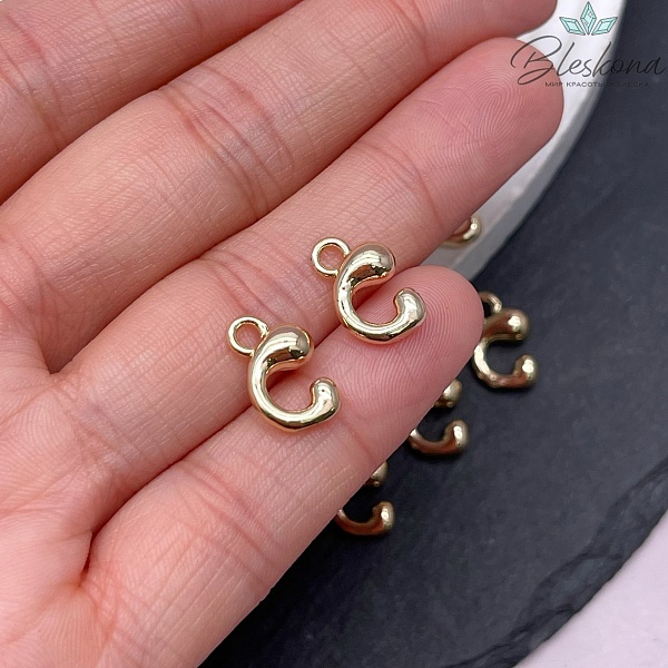 13 мм Цвет золото, Буква гладкая G 