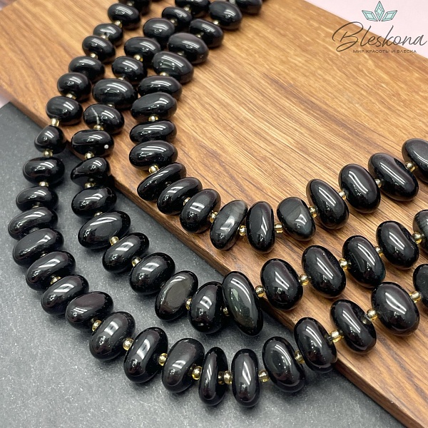 Обсидиан радужный галтовка 17-17,5 мм