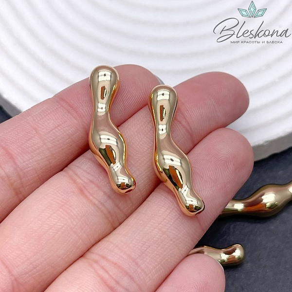 28*7,6 мм Цвет золото, Бусина фриформ