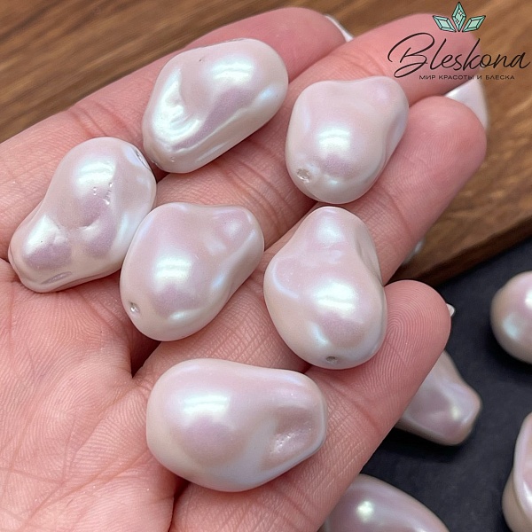 15*22 мм Жемчуг Майорка цвет светло-лиловый перламутр (штучно) 