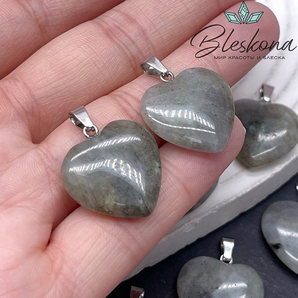 21*20 мм Цвет серебро, Подвеска Сердце Лабрадор