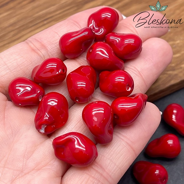 15*10 мм, Жемчуг Майорка цвет красный (штучно)