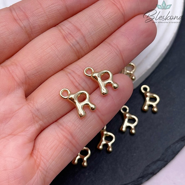 13 мм Цвет золото, Буква гладкая R 