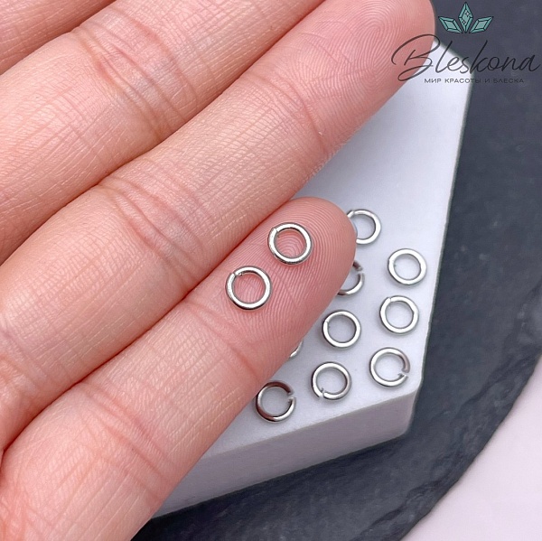 5*1 мм Цвет серебро, Колечки уп. 1 гр. 