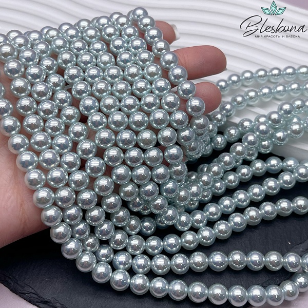 Жемчуг Майорка цвет светло-голубой 8 мм