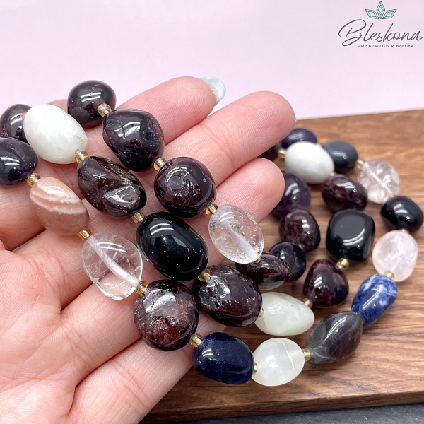 Микс из натуральных камней галтовка 10-15 мм