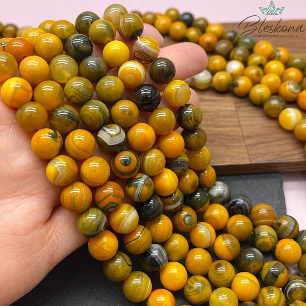 Агат оранжево-коричневый 10 мм 