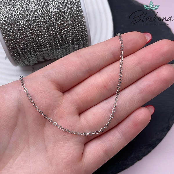 Цепь №19-5 цвет серебро 2,2*2 мм